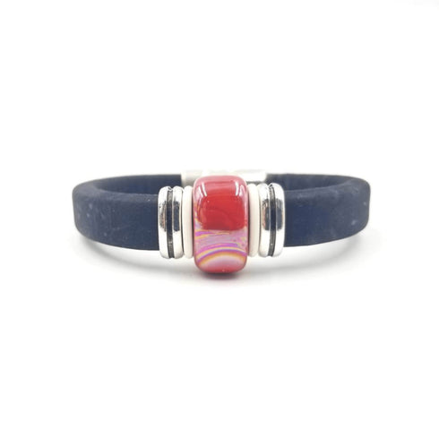 Black Cork Red Porcelain Bracelet